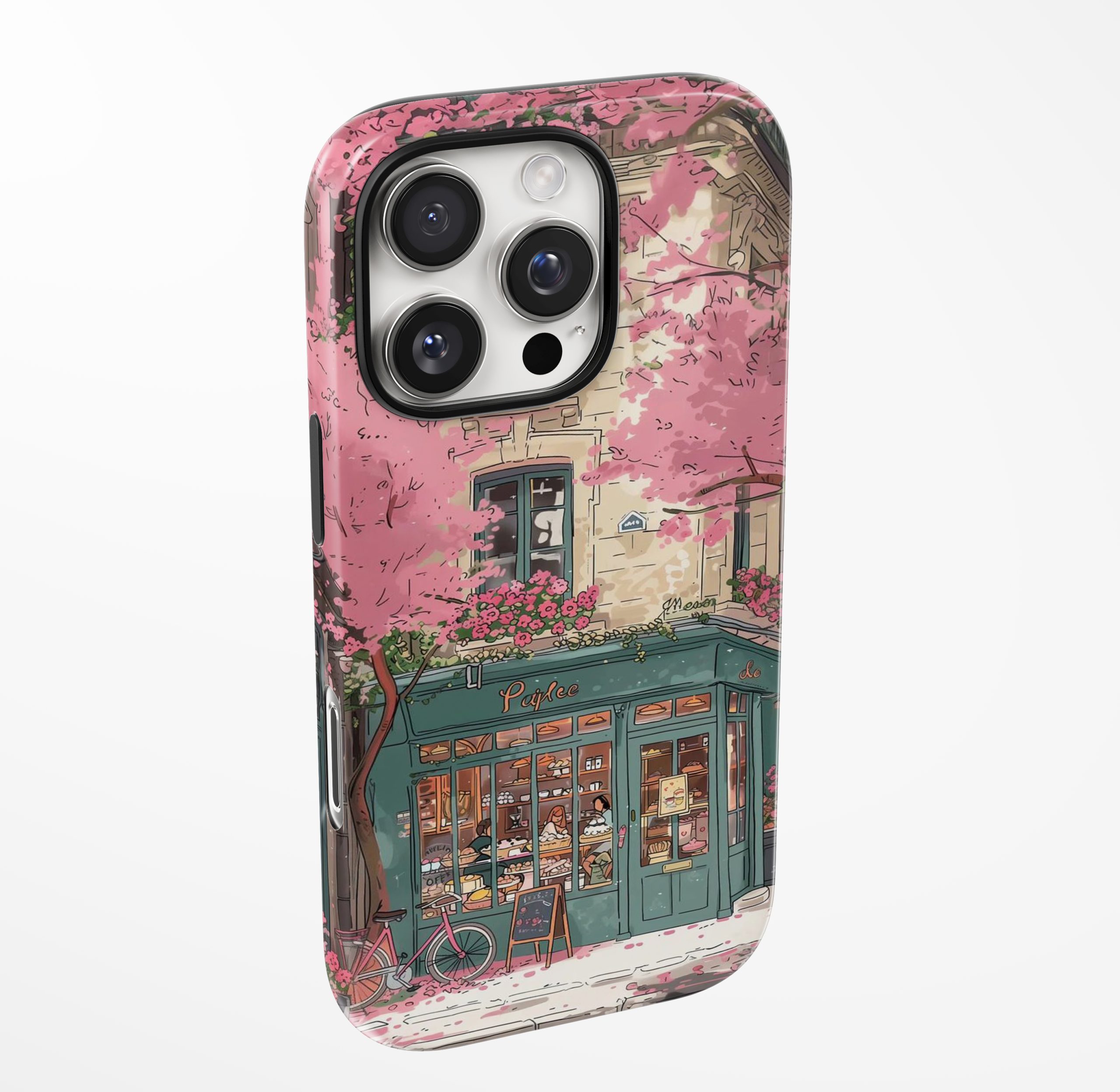 Pink Parisian Café – Phone Case - Image 6