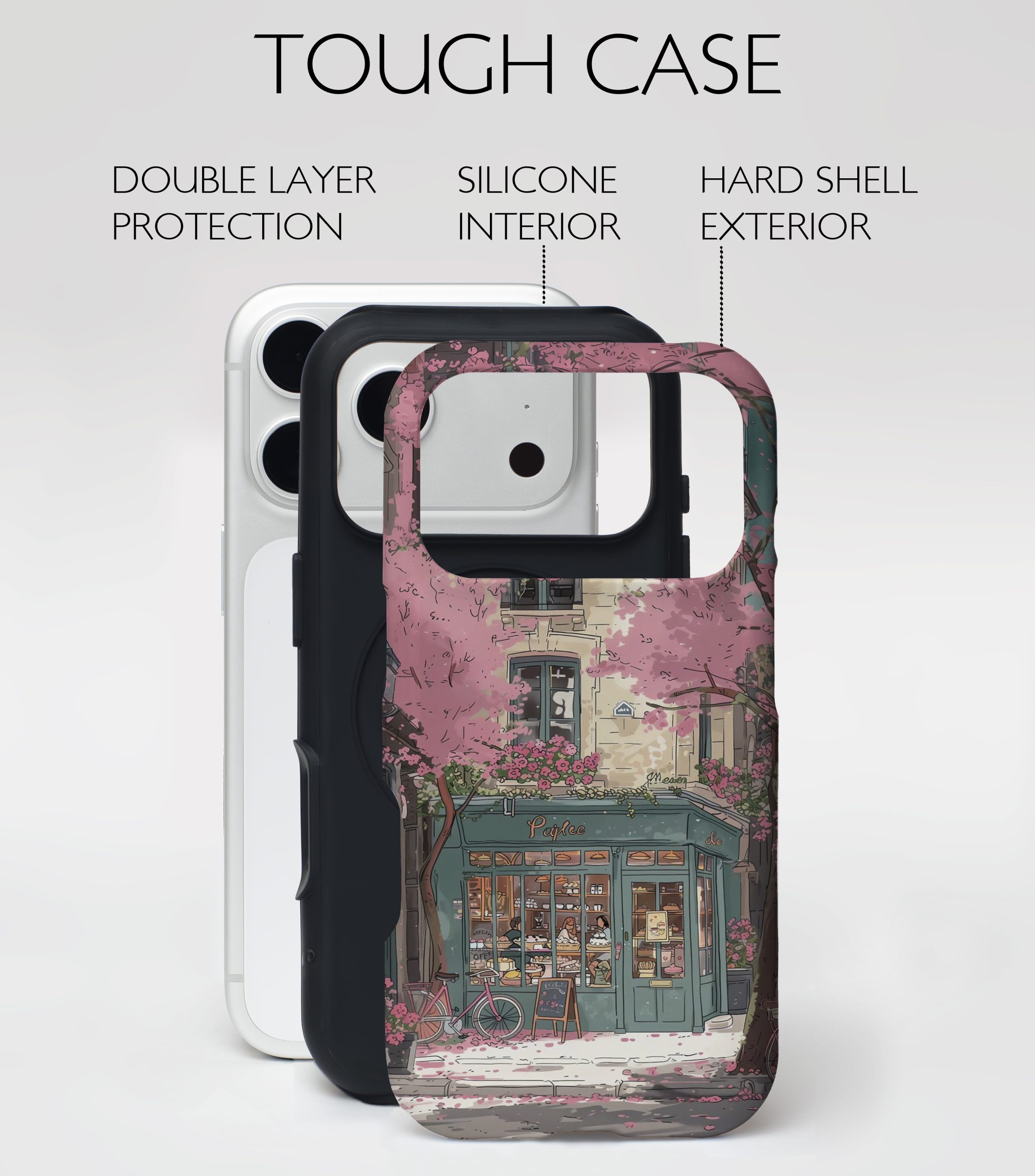 Pink Parisian Café – Phone Case - Image 4