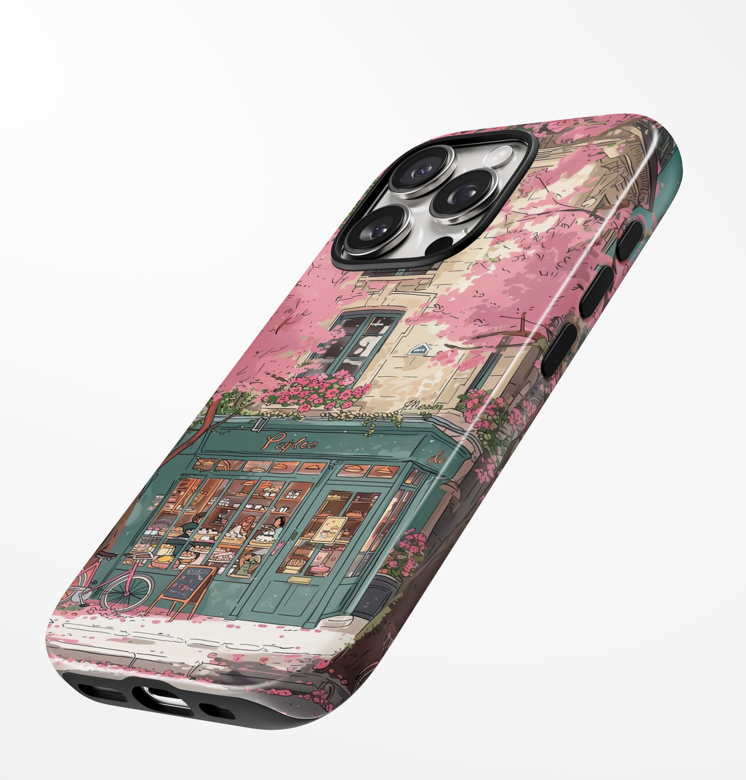 Pink Parisian Café – Phone Case - Image 3
