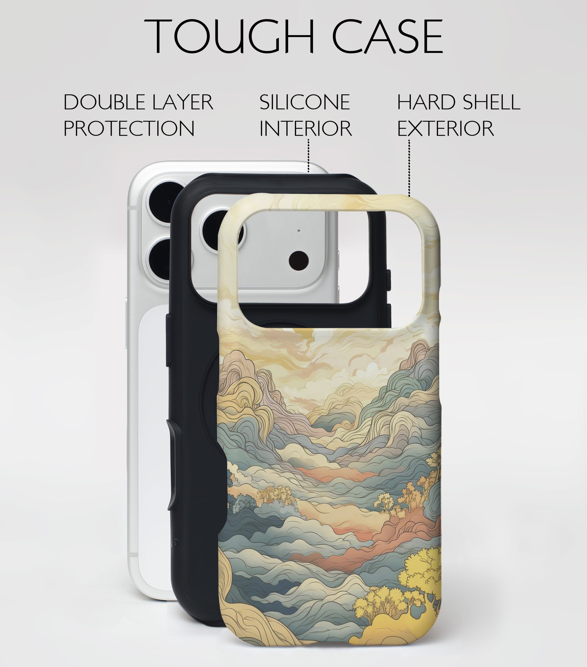 Pastel Horizon Waves – Phone Case - Image 5