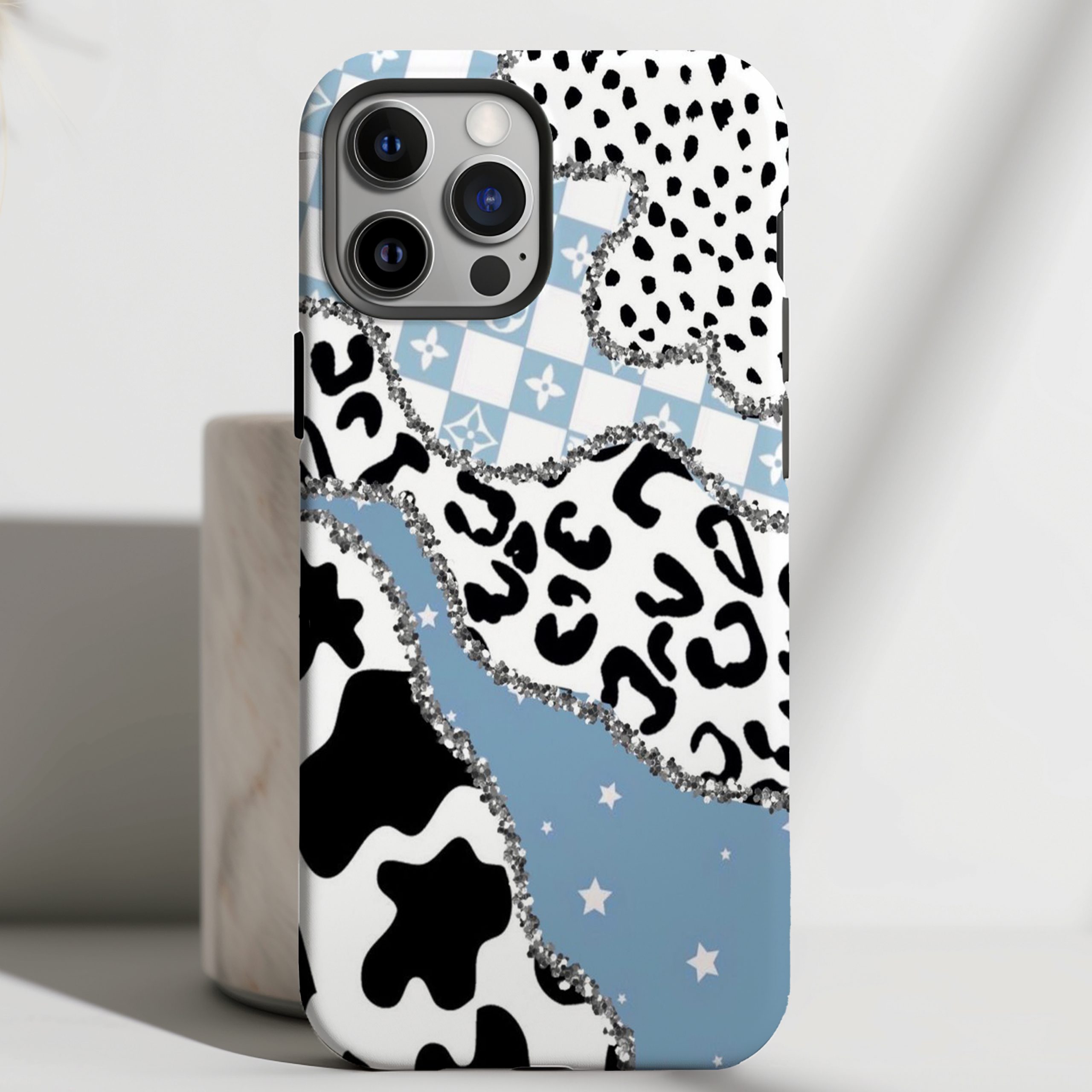 Frosted Glam - Blue Luxe Patch Case