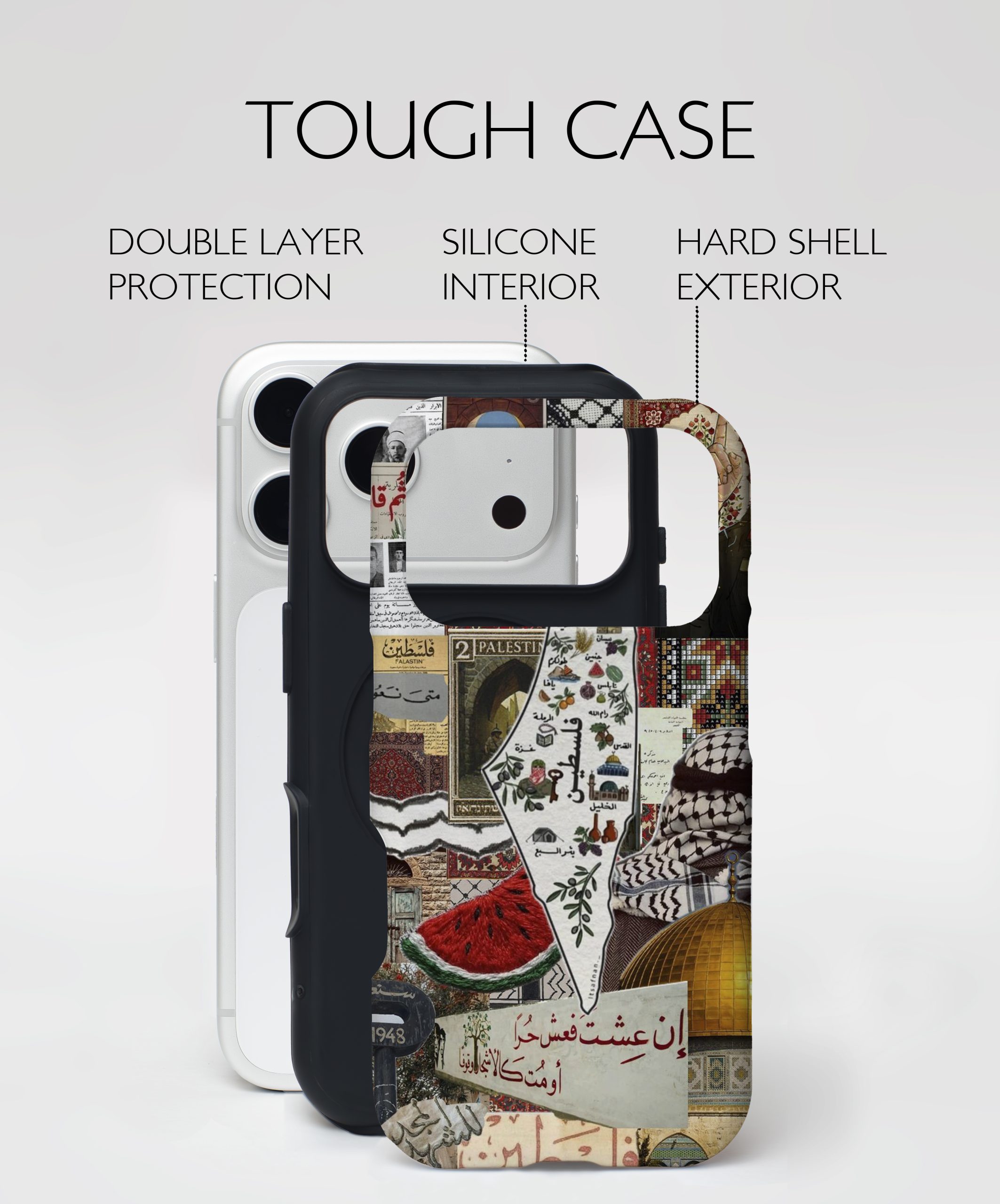 Land of Memory – Hand-Drawn Map Collage Case - Image 2