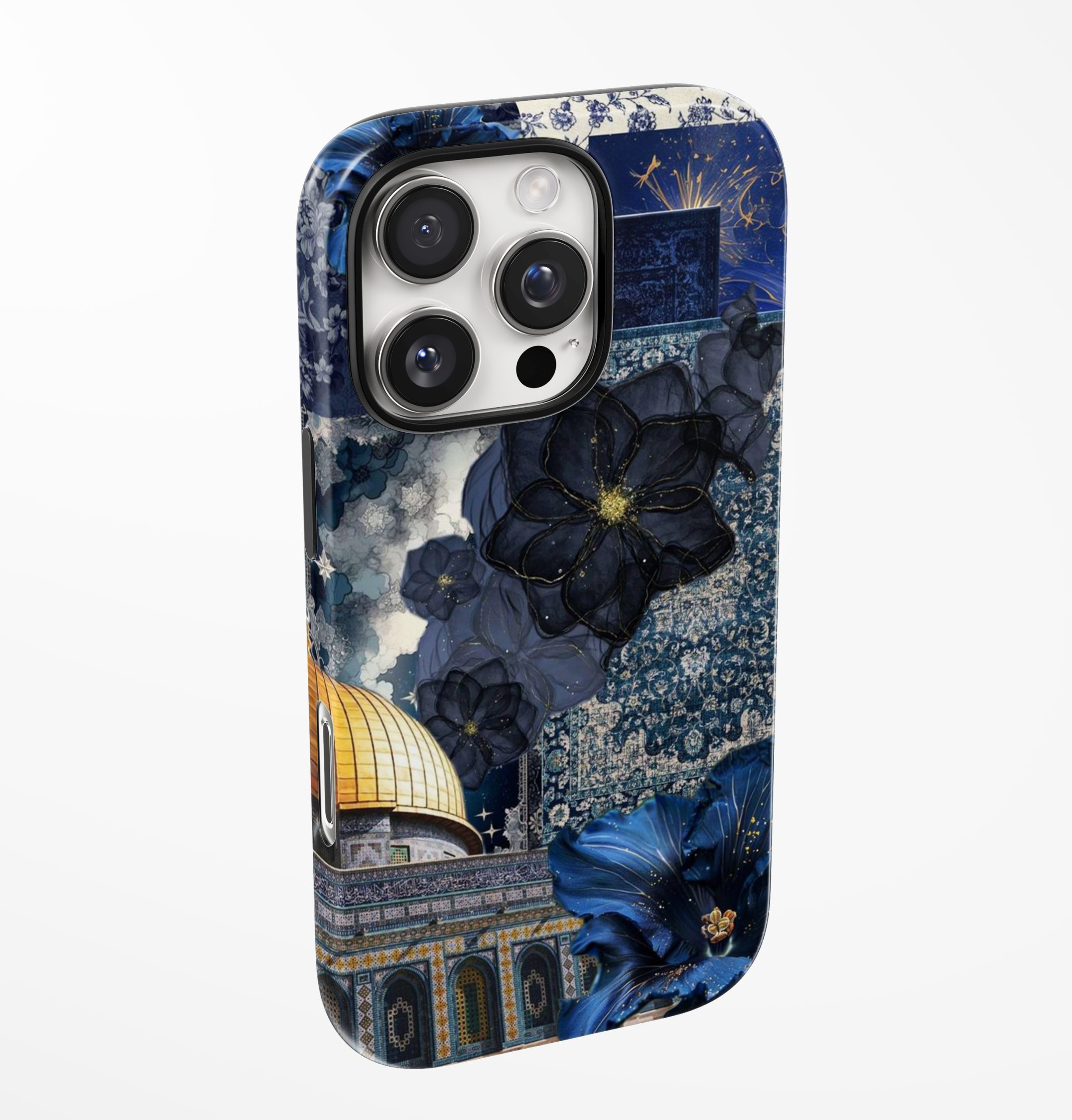 Midnight Al-Quds – Blue Floral Fantasy Case - Image 4