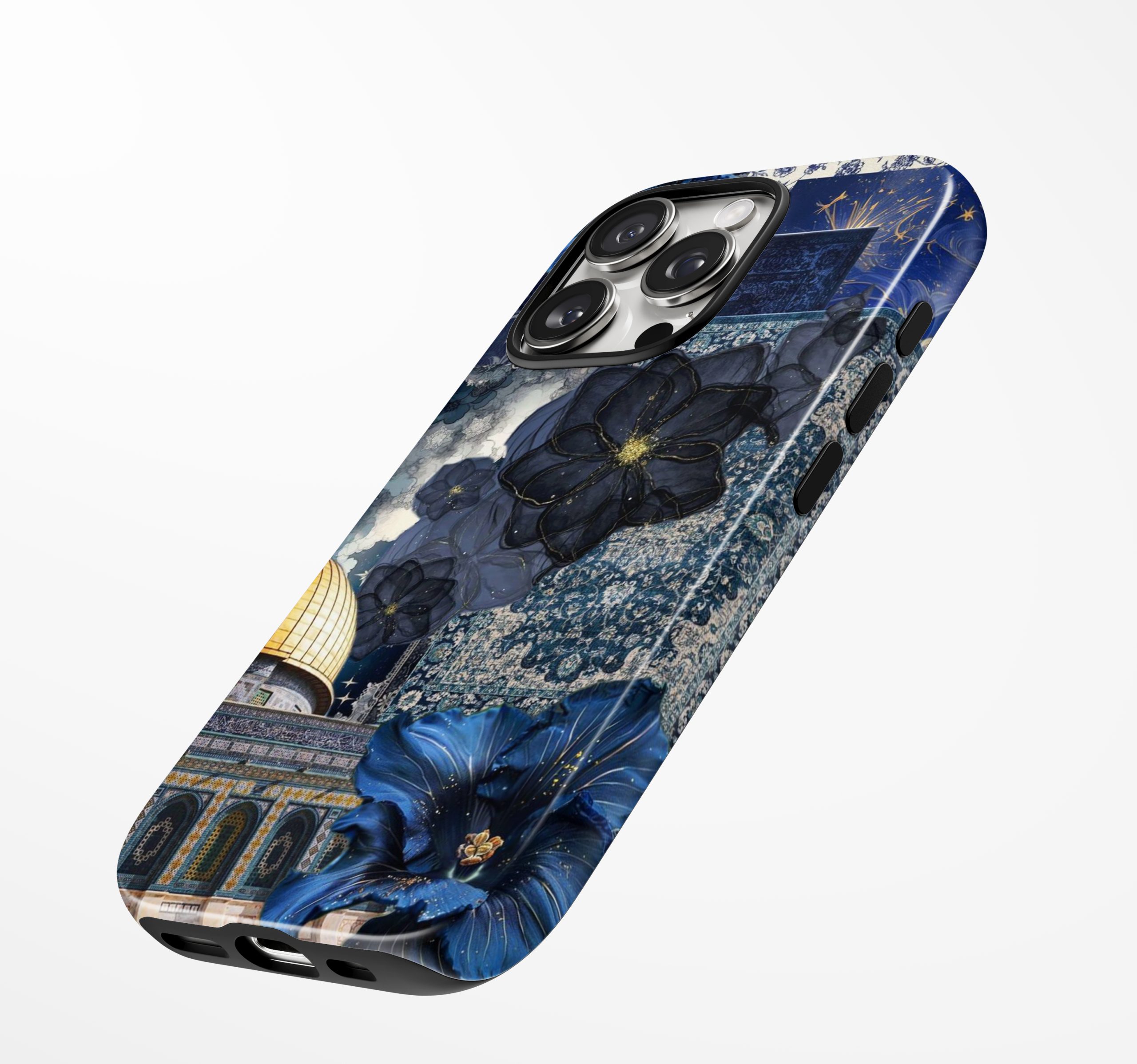 Midnight Al-Quds – Blue Floral Fantasy Case - Image 3