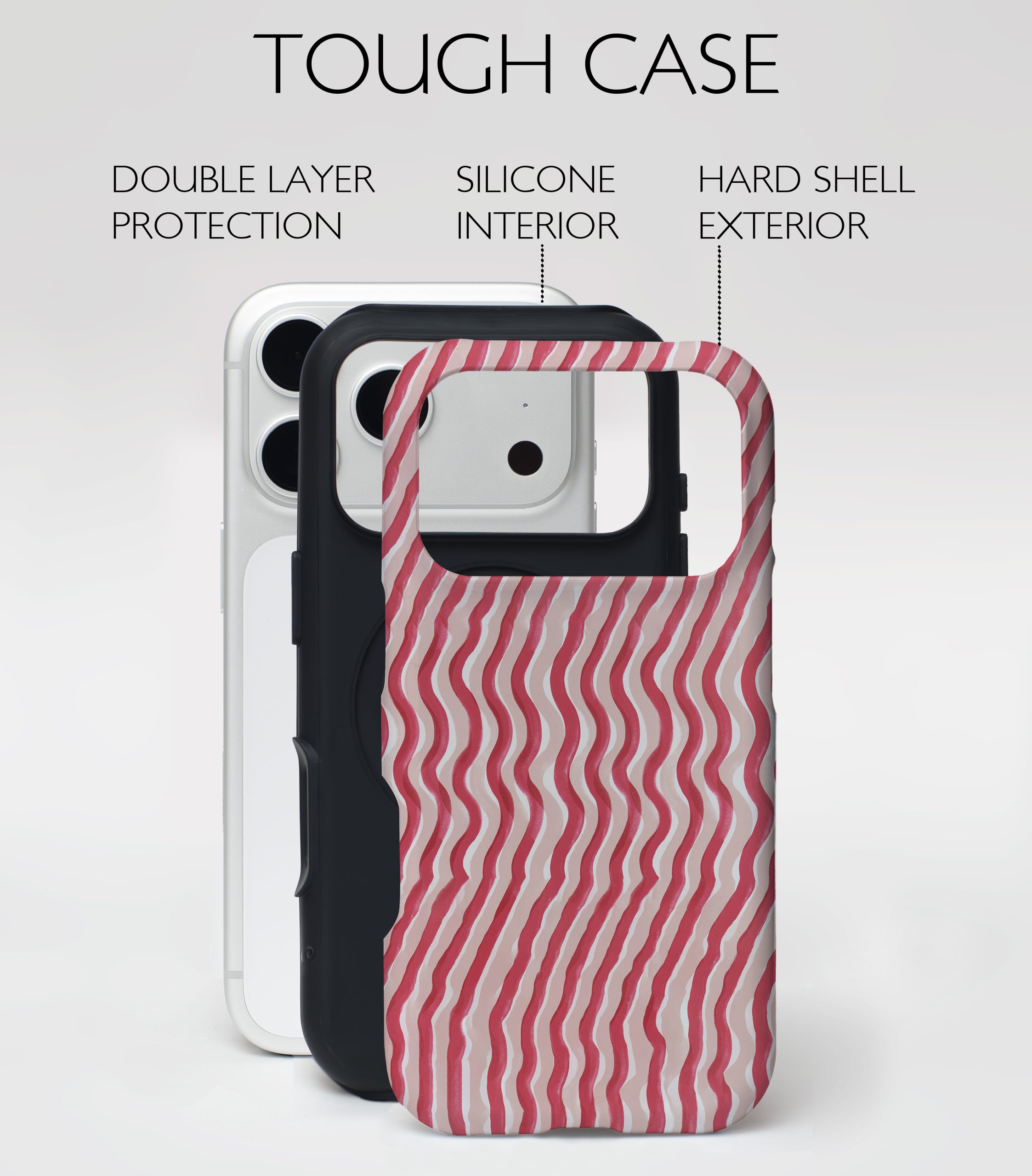 Pink Wavy Lines Case – “Strawberry Ripple” - Image 2